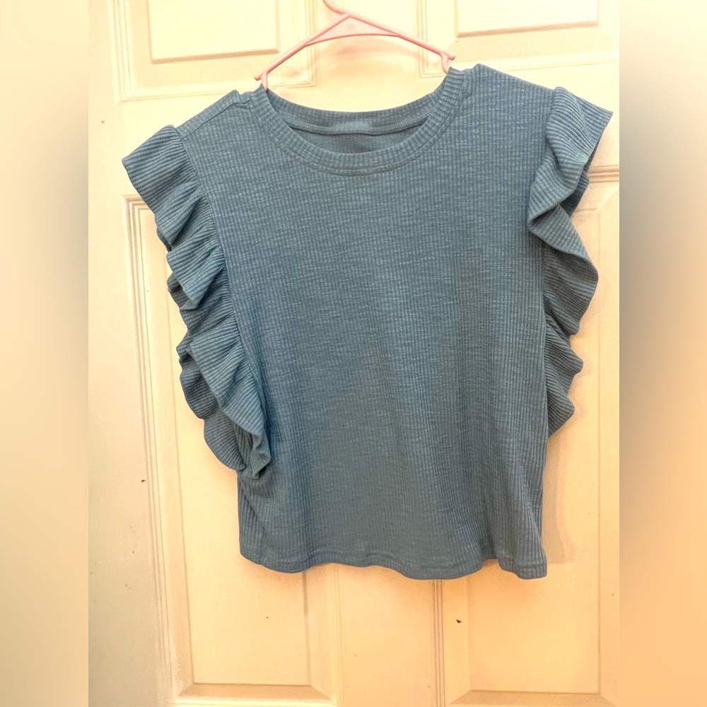 Crop ruffle off shoulder top